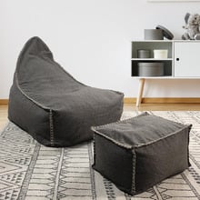 2 Piece Sanders Bean Bag & Ottoman Cover Set